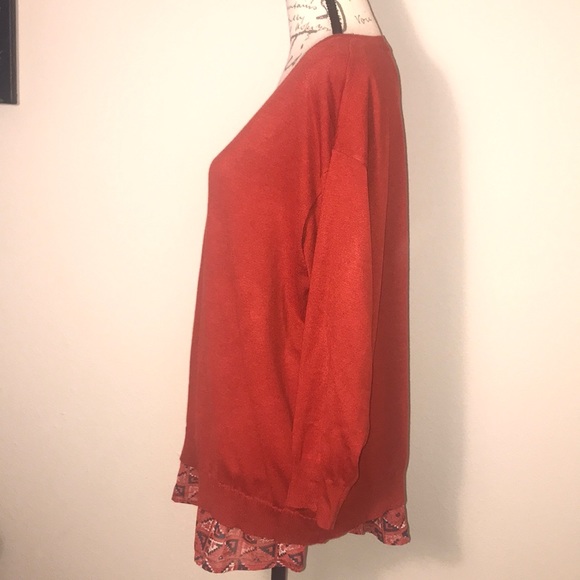 New Directions knit sweater with sheer undershirt - Picture 4 of 8